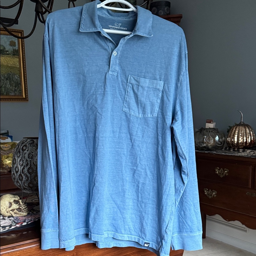 Vineyard Vines Size XL- Men's Long Sleeve Polo in Blue